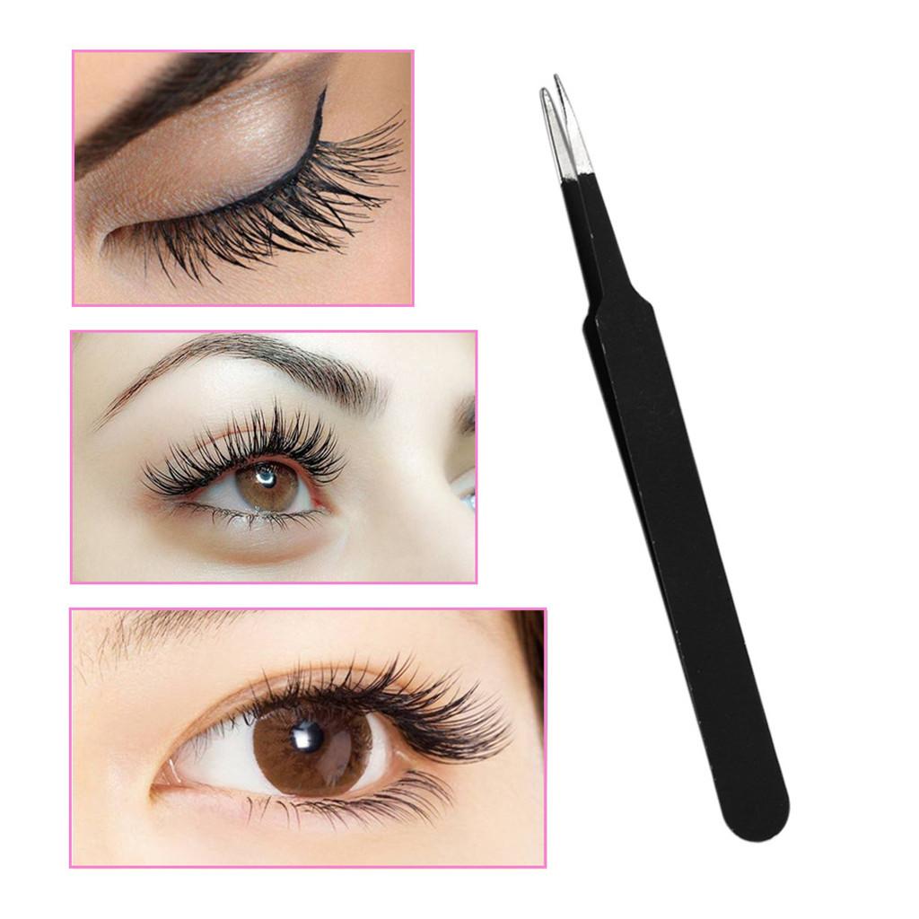 5pcs Curved / Straight Fine Point Tweezers Set Eyelash Extension Stainless Steel Cosmetics