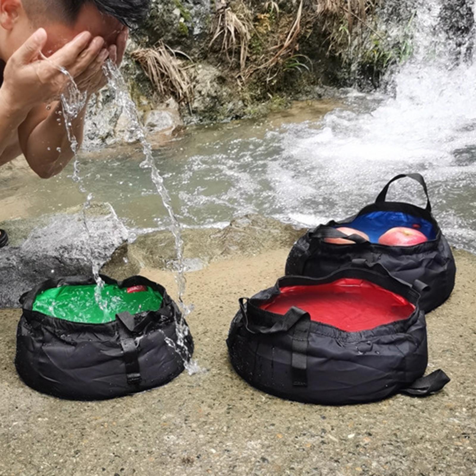 Waterproof Collapsible Water Bucket with Storage Bag Lightweight Water Container Wash Basin for Camping Fishing Backpacking Boat Car Washing