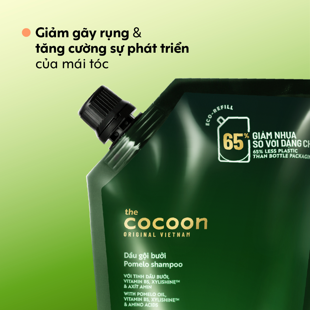 Dầu gội bưởi Cocoon giúp giảm gãy rụng và làm mềm tóc - Túi refill 500ml