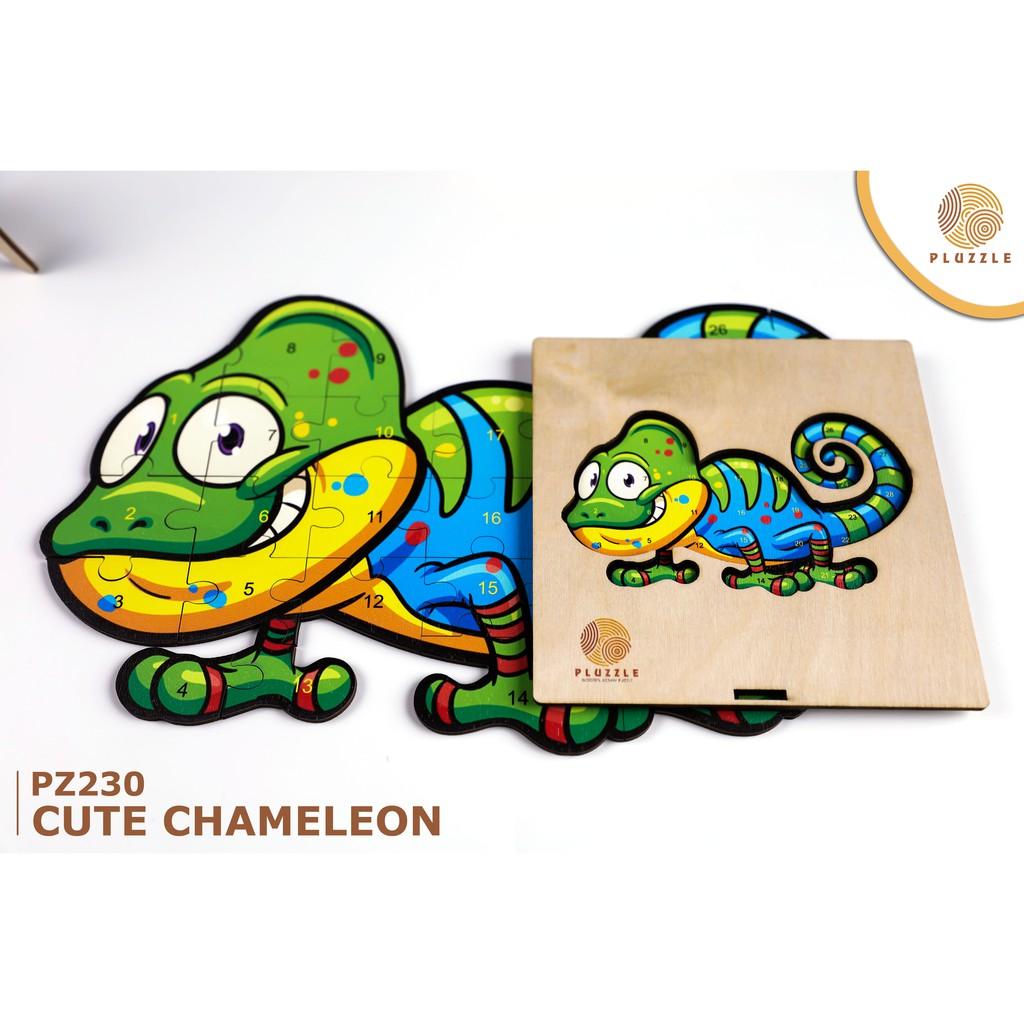 PLUZZLE Bộ xếp hình gỗ thông minh puzzle đồ chơi ghép hình - Tắc Kè Hoa – PZ230