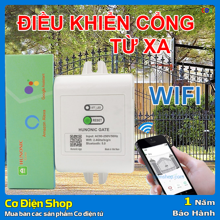 Bộ điều khiển cổng từ xa Hunonic Gate - Điều khiển cửa tự động qua wifi bằng điện thoại