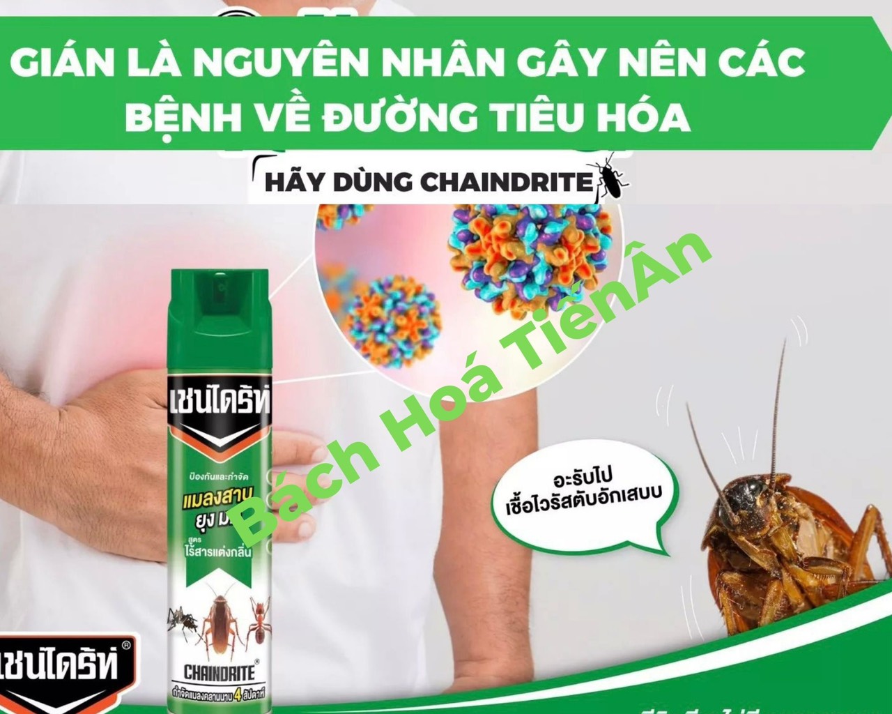 Bình Xịt Diệt Mọt/Gián/Kiến/Kiến ba khoang/Muỗi/Côn Trùng Chaindrite - Thái Lan 600ml Chính hãng an toàn sủ dụng