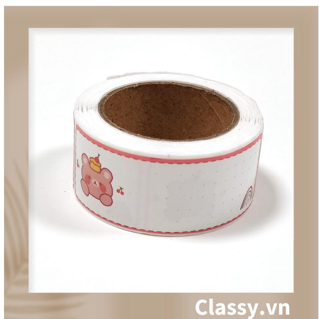 120 miếng Nhãn dán hộp sticker Kích thước 2.5 X 7.5 CM giấy C bóng họa tiết vintage dùng để trang trí, niêm phong Q1703