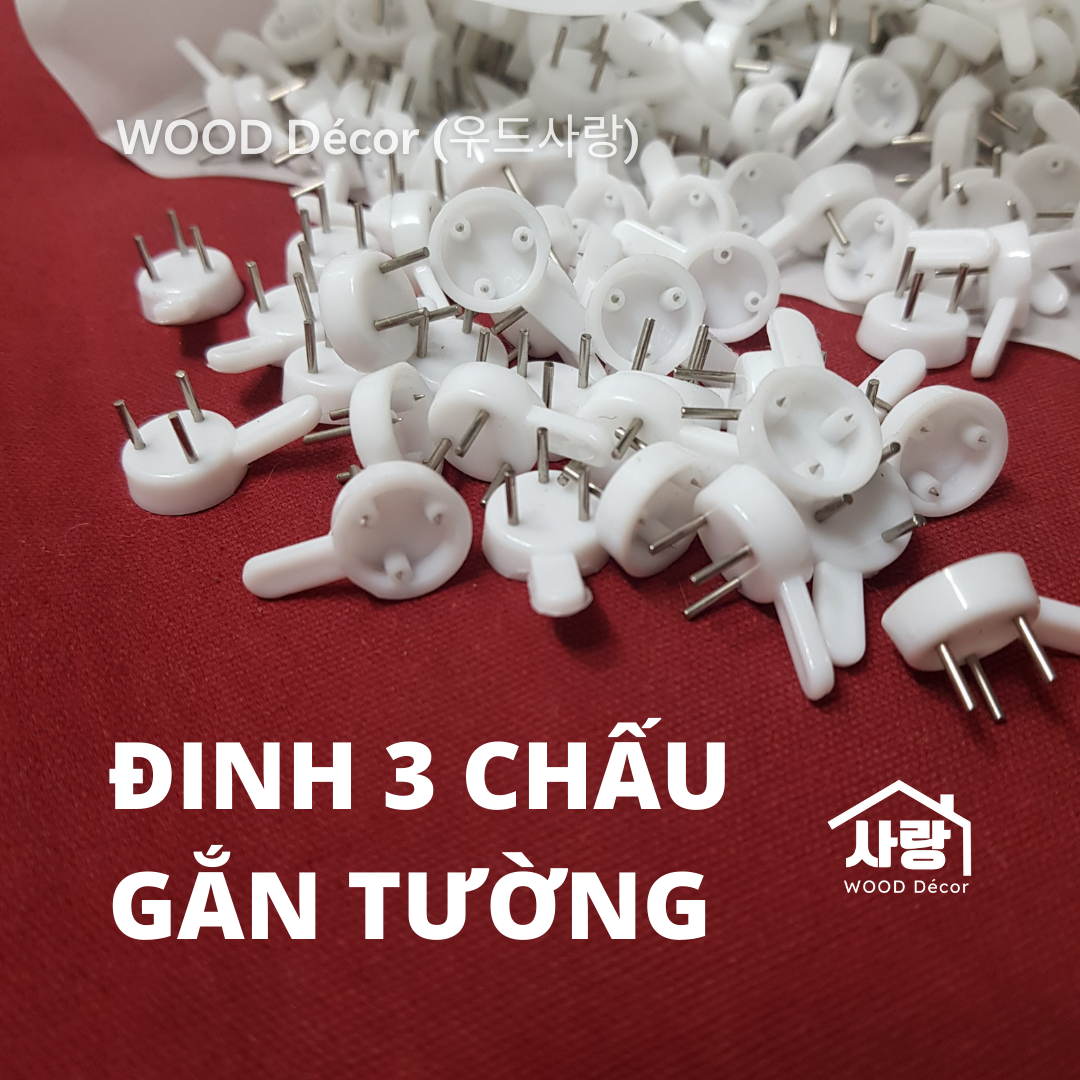 COMBO 2 đinh ba chân gắn tường, treo ảnh, kệ không cần khoan lỗ