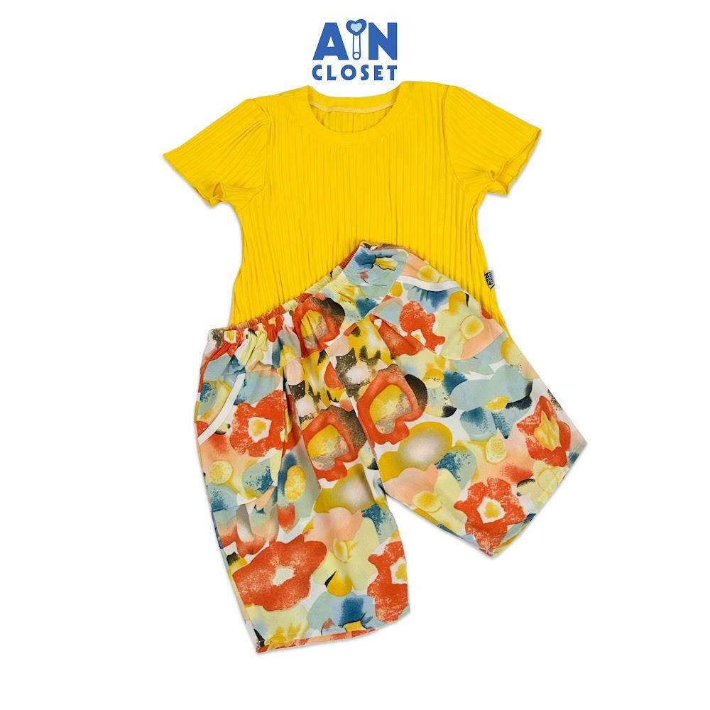Bộ quần áo Lửng bé gái họa tiết Vàng quần Hoa cotton - AICDBGMJMBIZ - AIN Closet