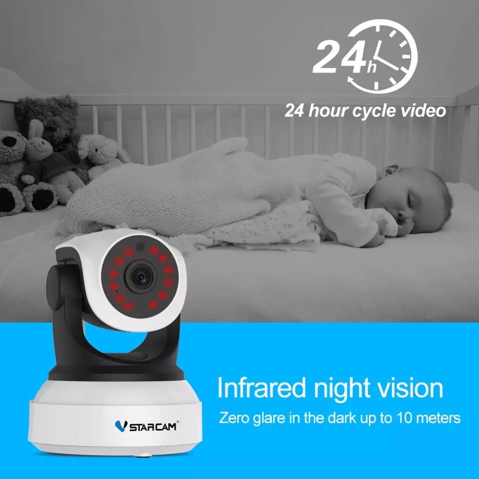 Camera IP Wifi VStarcam C24s 2.0 - Full HD 1080p không dây , Kèm thẻ nhớ 128GB A1 Lexar - Hàng chính hãng