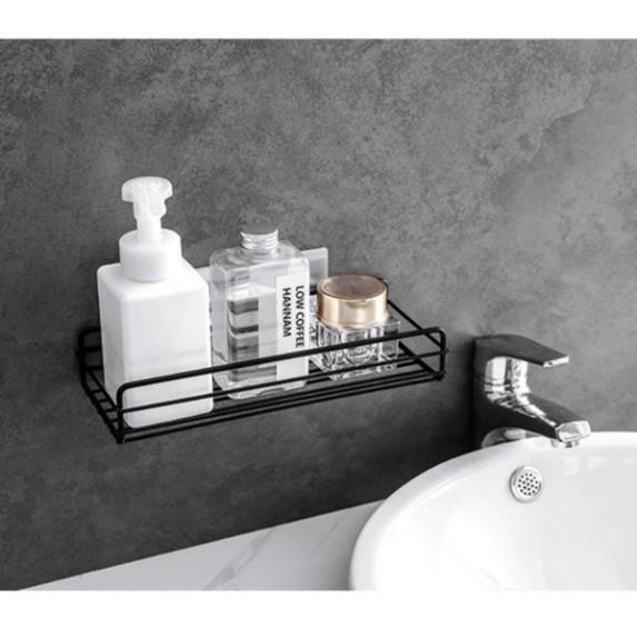 VB48 Kệ nhà tắm chữ nhật TẶNG Miếng Dán Siêu Dính, KHÔNG KHOAN ĐỤC kệ nhà tắm, phòng bếp KHÔNG RỈ