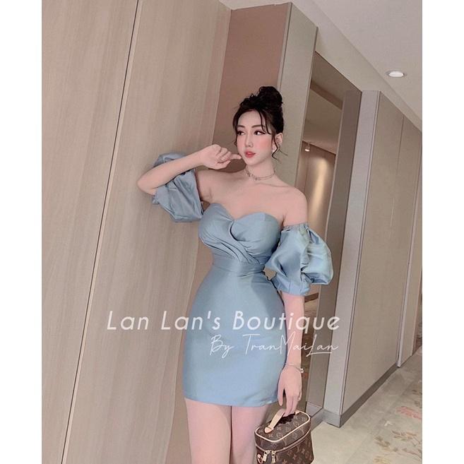 Váy Đầm Trễ Vai Dự Tiệc Tay Bồng Thời Trang