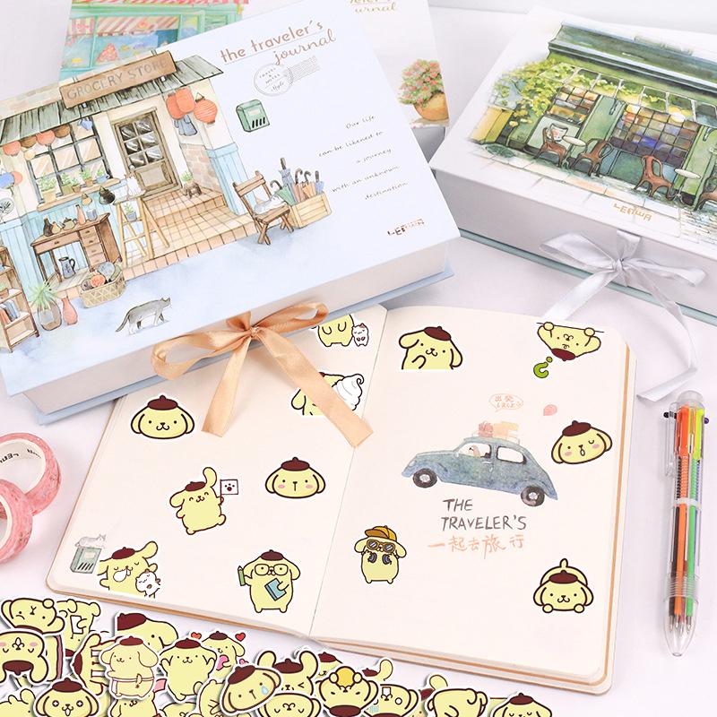 Sticker chó pudding chibi hoạt hình cute trang trí mũ bảo hiểm, guitar, ukulele, điện thoại, sổ tay, laptop - mẫu S13