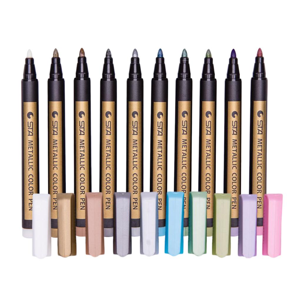 10 Colors Metallic Marker Pen For DIY Painting Drawing Album Card Making