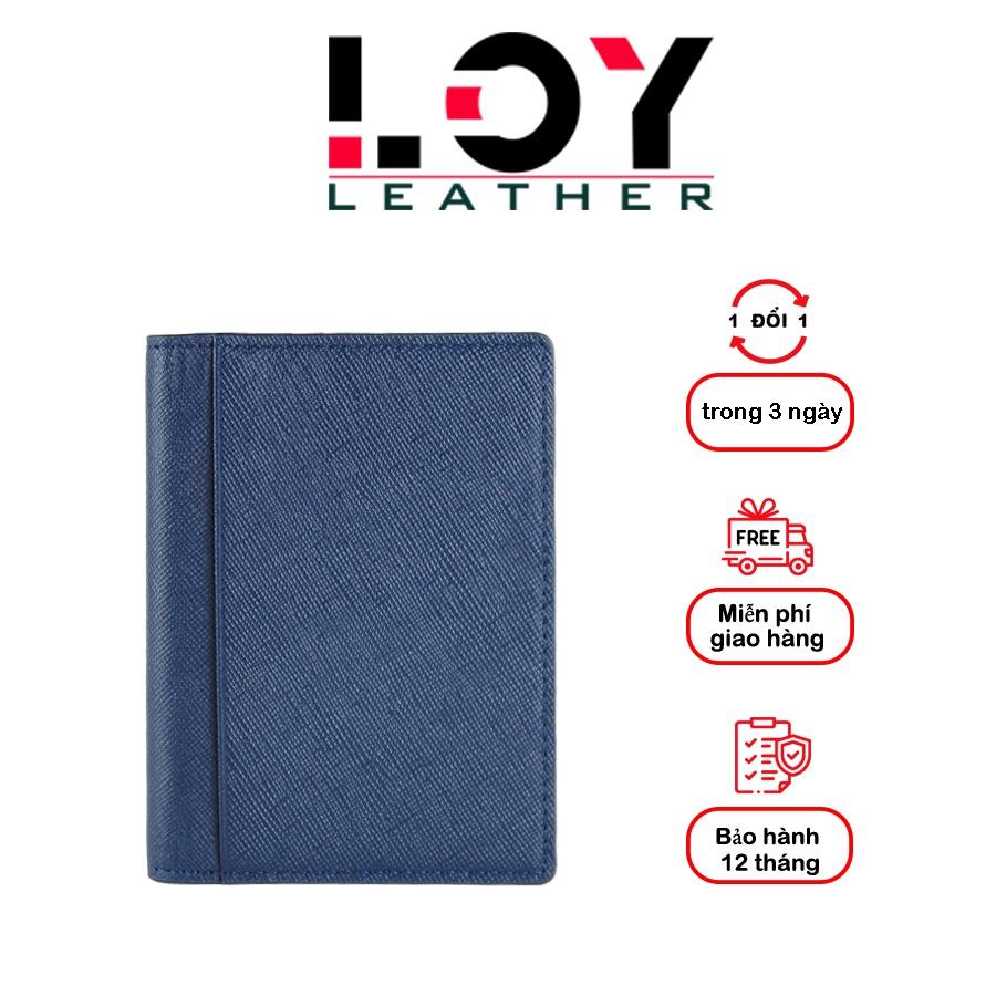 Ví đựng thẻ card, thẻ hàng mini da saffiano nam nữ Unisex - Thương hiệu LOY Leather