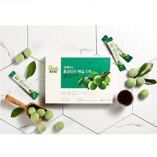 Nước Hồng sâm & Mơ xanh Good BASE KGC Cheong Kwan Jang Hàn Quốc - Giúp cải thiện miễn dịch, làm đẹp da và tốt cho hệ tiêu hóa