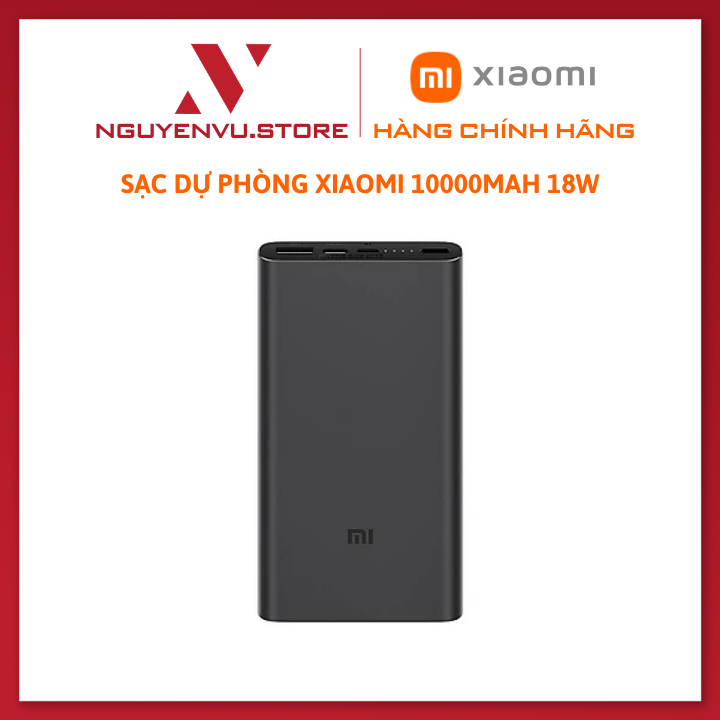 SẠC DỰ PHÒNG 10000MAH MI 18W FAST CHARGE POWER BANK 3 (Black VXN4274GL /Silver VXN4273GL) - Hàng Chính Hãng