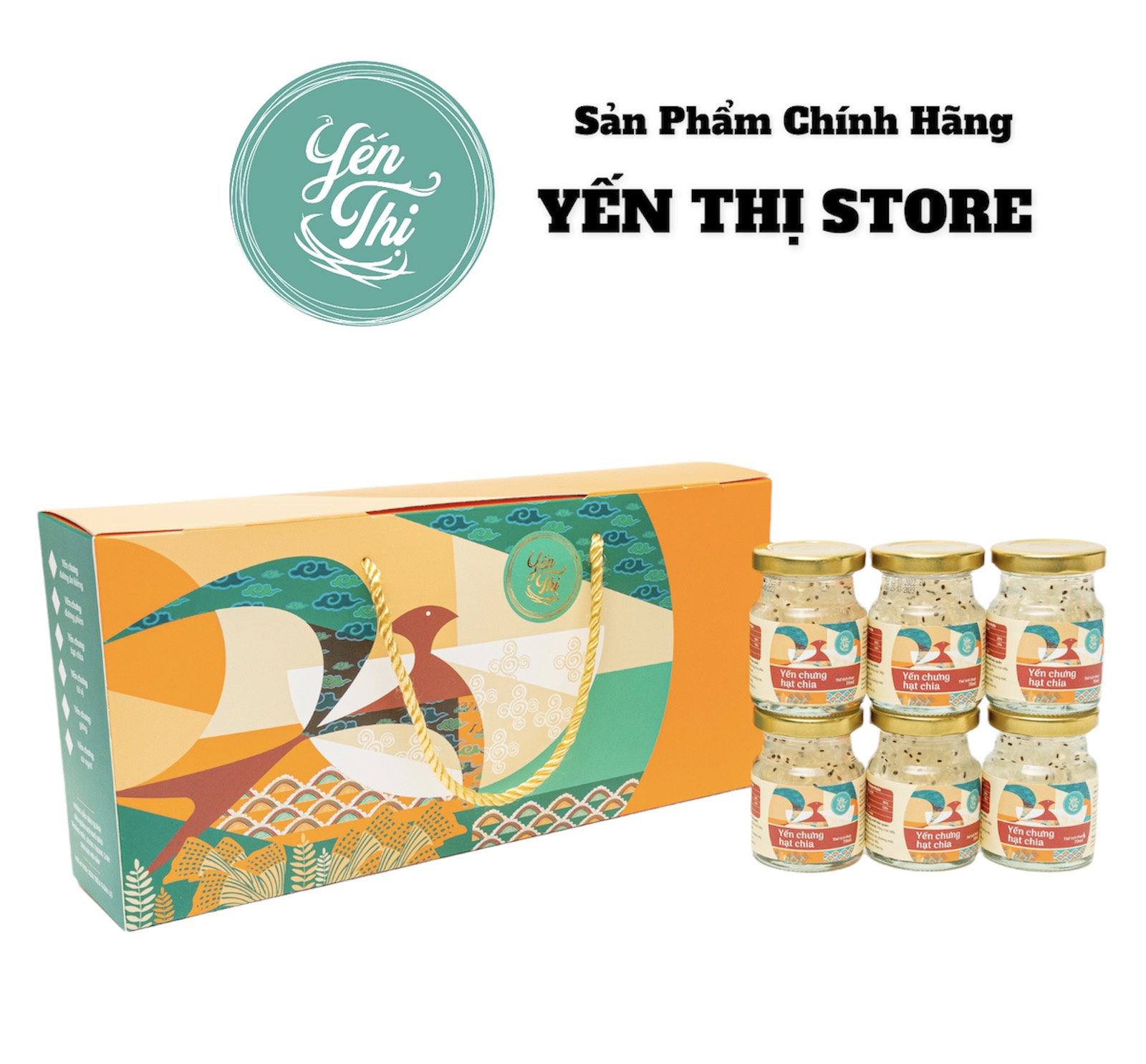 (Tặng muỗng gỗ đơn 450k)Yến Thị- Chưng Hạt Chia-Hũ Chưng Sẵn-30% Yến-70ml