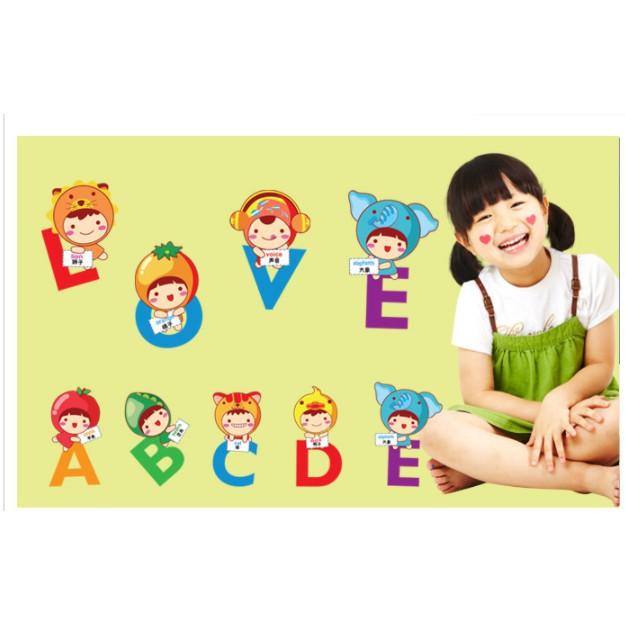 Decal trang trí Bảng chữ cái đáng yêu mẫu mới
