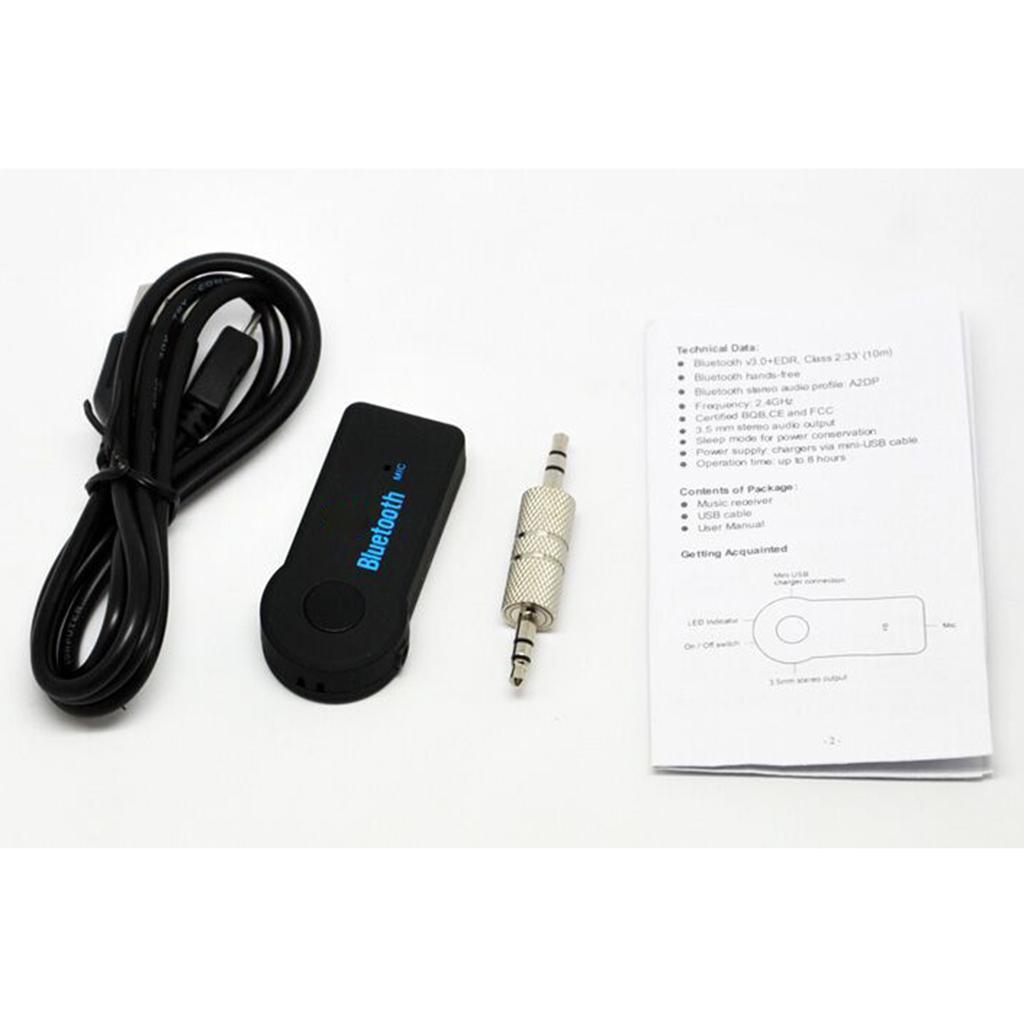 Mini Car 3.5mm  AUX Audio Wireless Bluetooth Receiver Handsfree Speaker