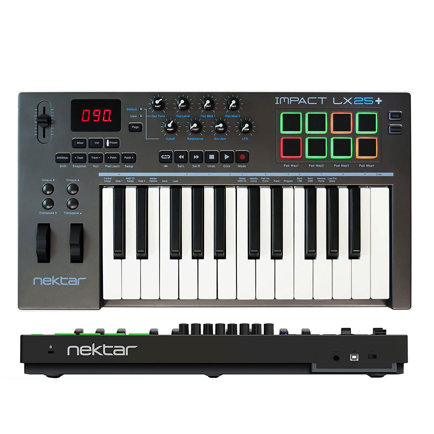 Nektar Impact LX25+ Midi Keyboard Controller 25 Phím Cảm ứng lực Bàn phím sáng tác - Sản xuất âm nhạc Producer LX25 Hàng Chính Hãng - Kèm Móng Gẩy DreamMaker