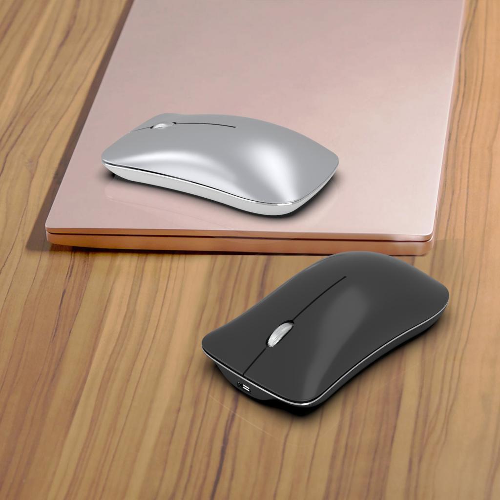 2.4G Rechargeable Wireless Mouse W/ USB Receiver Fashion Metal Office Mice