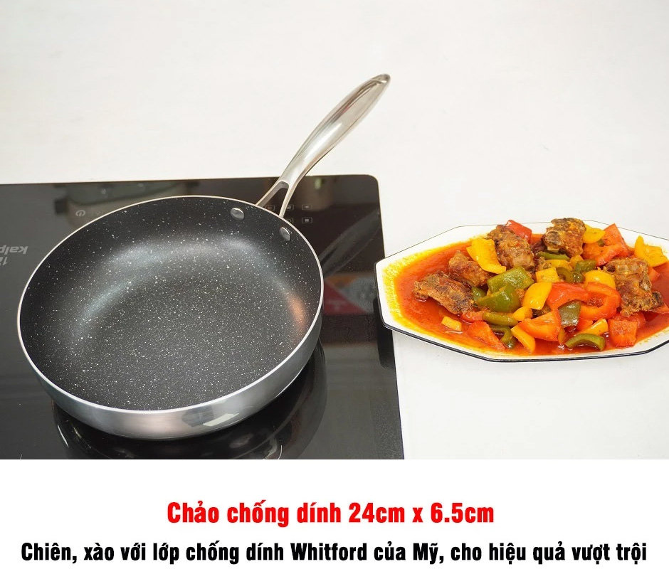 Bộ nồi chảo Inox 3 lớp đúc liền khối Kalpen Kampfer KF3 bảo hành 30 năm - Hàng chính hãng