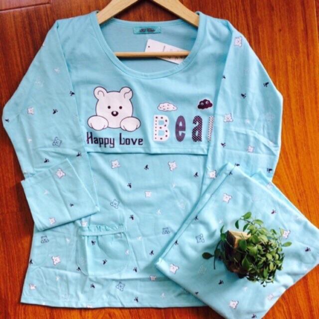 Bộ bầu và sau sinh cotton cho mẹ 50-67kg quần có chun chỉnh bụng