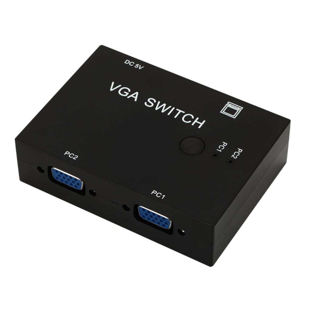 2 Ports Way SVGA VGA Manual Switch Box Splitter