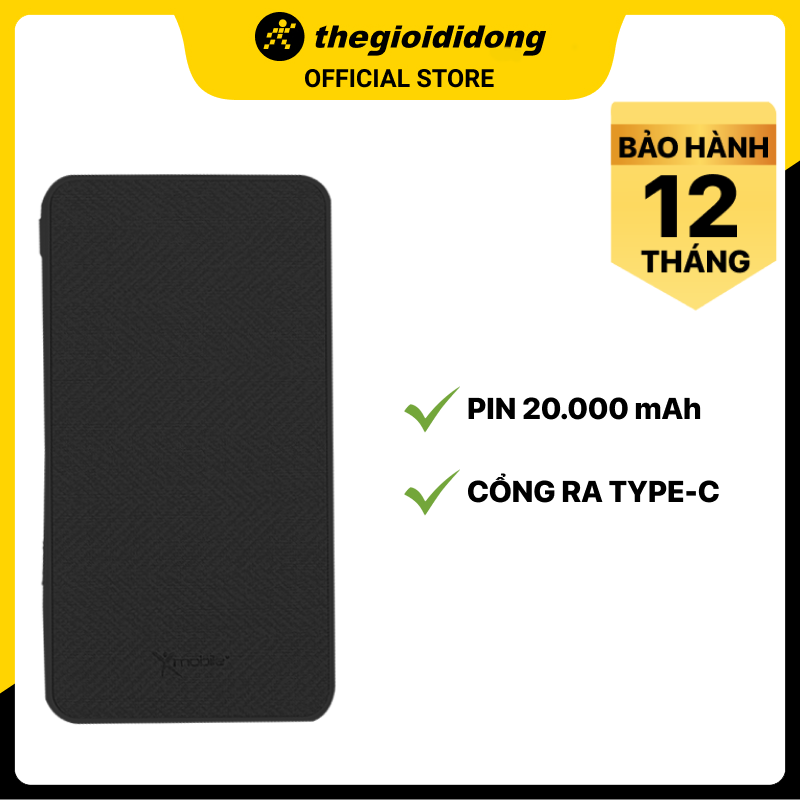 Pin sạc dự phòng Polymer 20.000 mAh Type C PD QC3.0 X-mobile PowerBox P69D - Hàng chính hãng