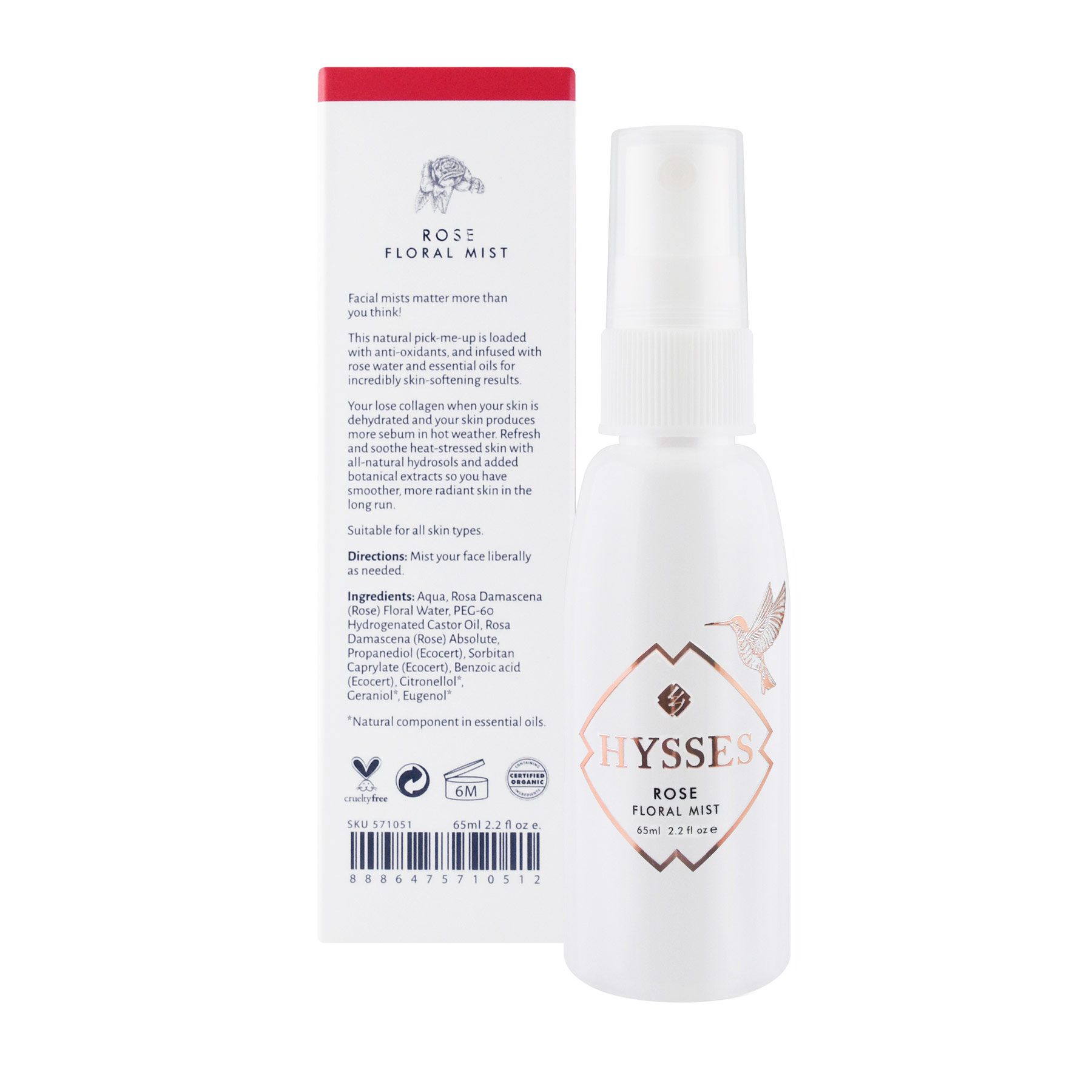 Nước Xịt Khoáng Cao Cấp Hysses Floral Mist Cấp Ẩm Tức Thì Cho Da Căng Mọng, Làm Sáng Da, Chống Lão Hóa Với Tinh Dầu Hoa Hồng Hữu Cơ Tự Nhiên