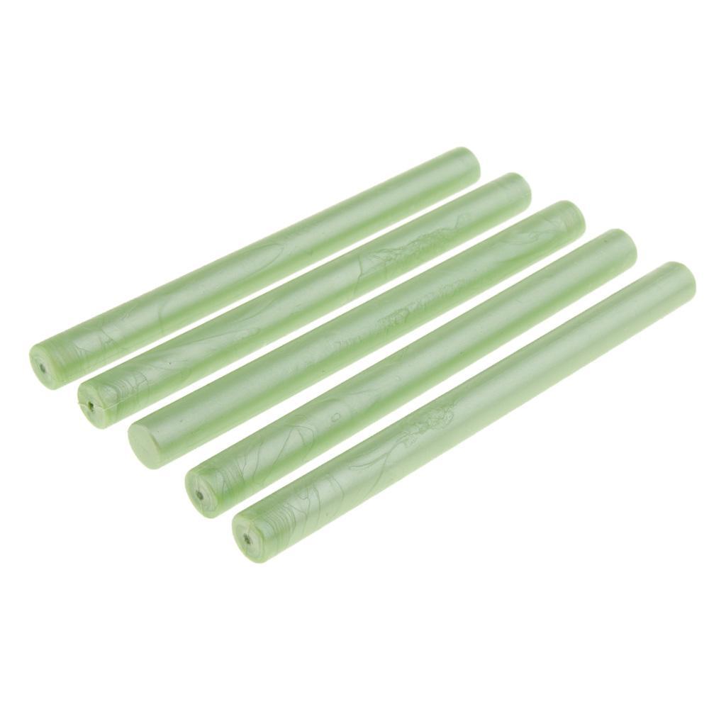 15xSealing Wax Sticks Flexible Glue Gun Sealing Wax for Wedding Green_1