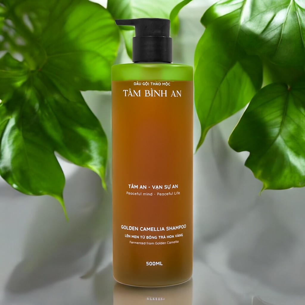 Dầu Gội Tâm Bình An giữ tron tinh túy từ các nguyên liệu thiên, cung cấp dưỡng chất từ dược liệu quý Trà Hoa Vàng - 500ml