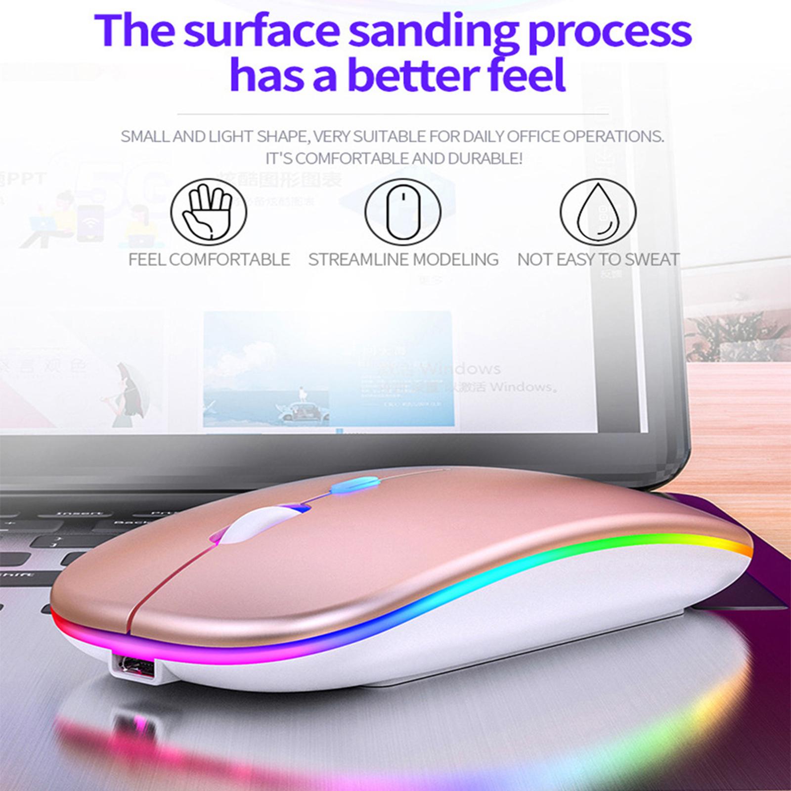 Slim Portable 2.4GHz Wireless Mice Mouse Rechargeable With