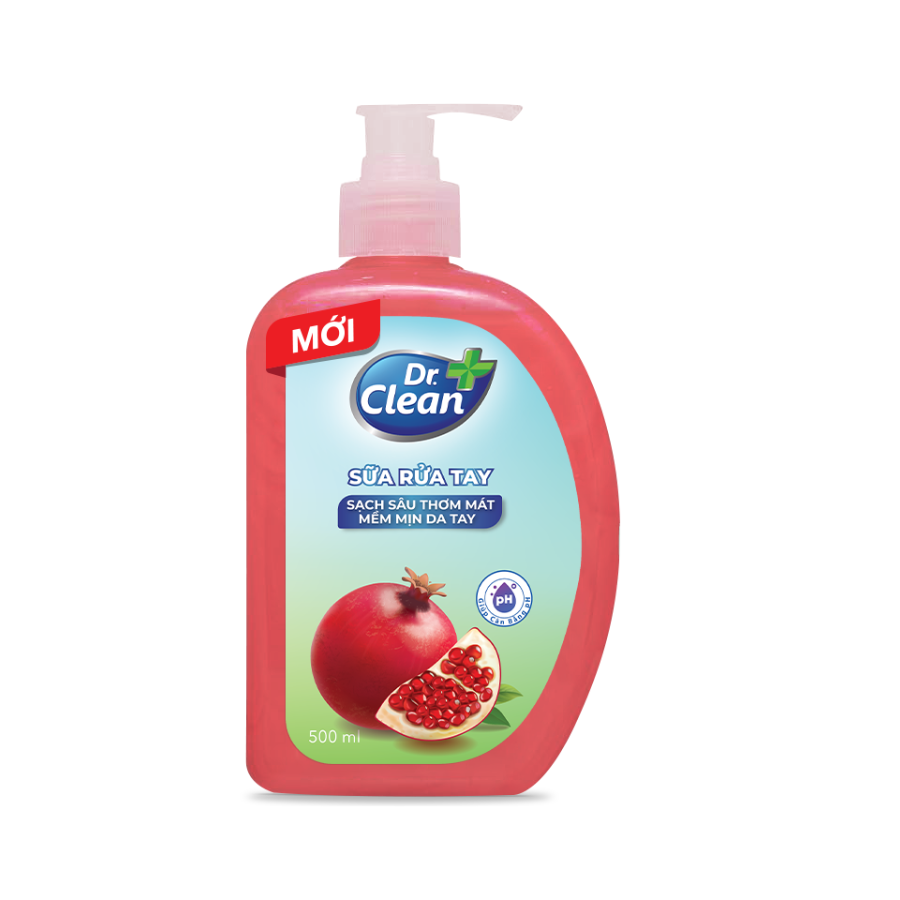 Sữa Rửa Tay Dr. Clean - Lựu (500ml) Mẫu Mới