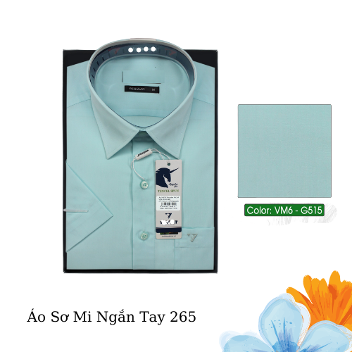 Áo Sơ Mi Ngắn Tay Trơn Màu Vạt Bầu Form Regular 265
