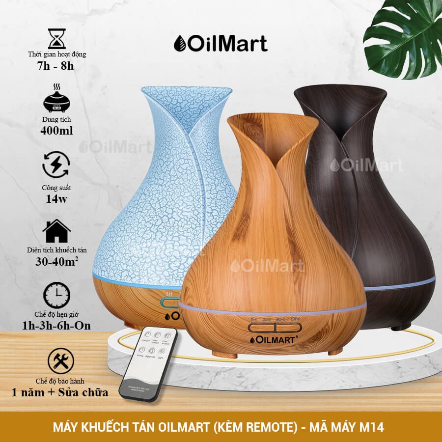 Máy Khuếch Tán Tinh Dầu Oilmart Bình Loa - 12W 400ml
