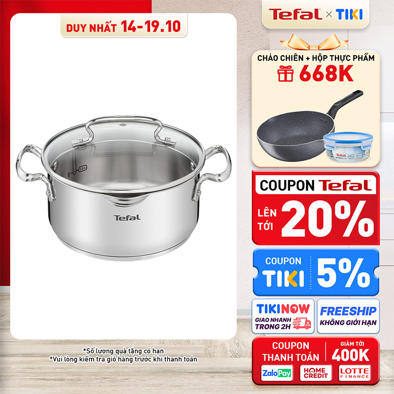 Nồi Inox Tefal Duetto Plus cao cấp - Hàng chính hãng