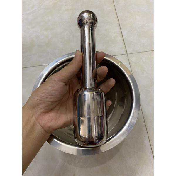 Bộ cối chày inox 304 sáng bóng không rỉ độ bền cao