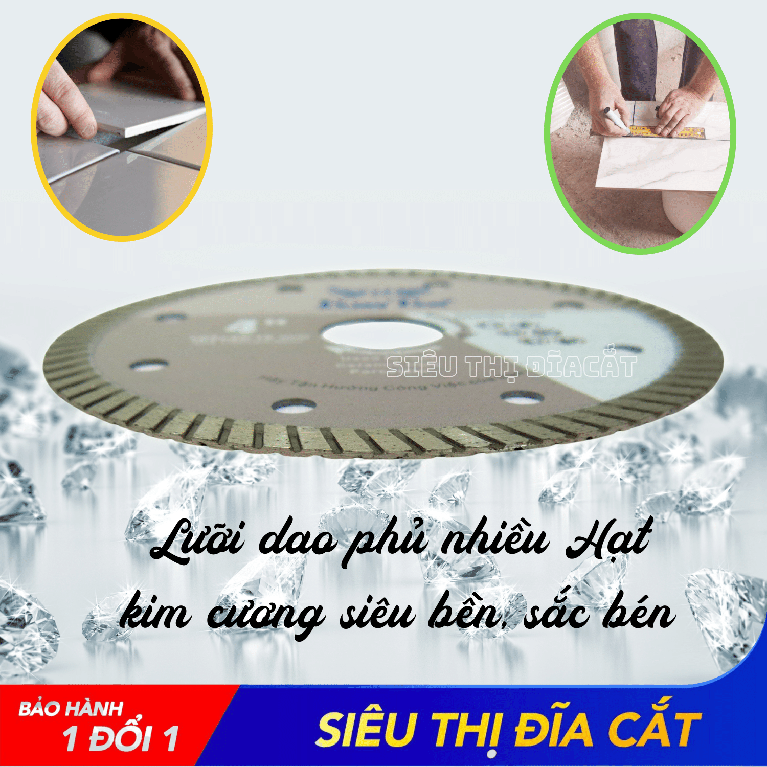 Lưỡi Cắt Đa Năng 105mm KingTom Xám Siêu Mỏng - Chuyên Bóng Kiếng - Siêu Bén