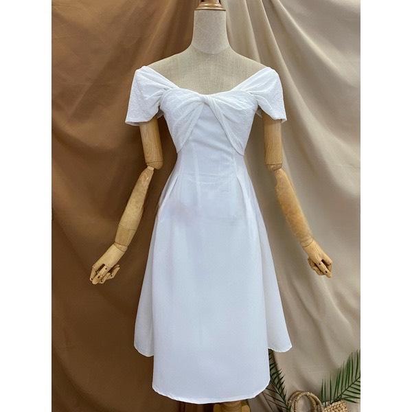 ĐẦM XOÈ TAPTA BẸT VAI XOẮN PHỐI VOAN XỐP 11411