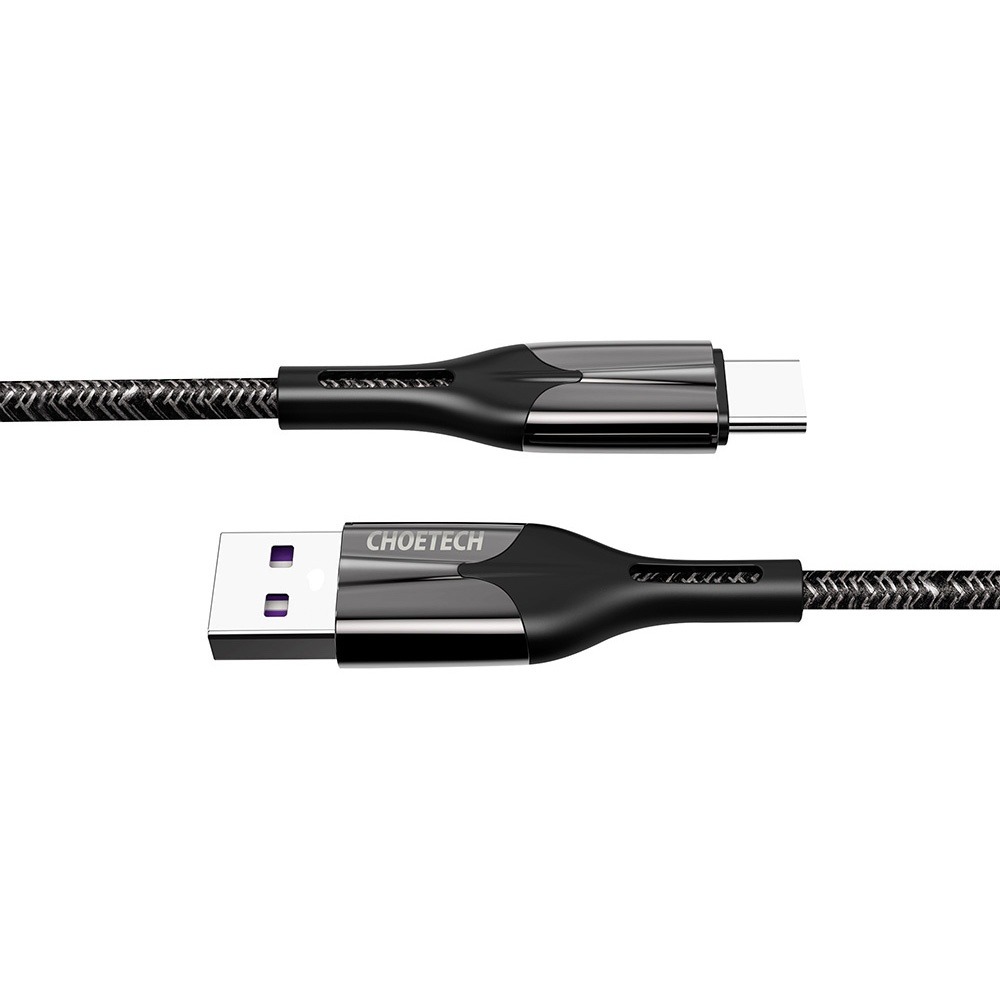 Cáp USB-A TO USB-C 5A 1.2M, Màu đen Choetech mã AC0013 - Hàng Chính Hãng