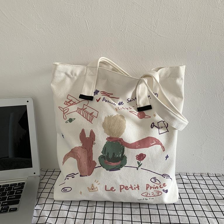 Túi vải tote nam nữ Unisex chất Canvas Đeo Vai Cao Cấp N.G.Os in hình hoạt hình cực cute