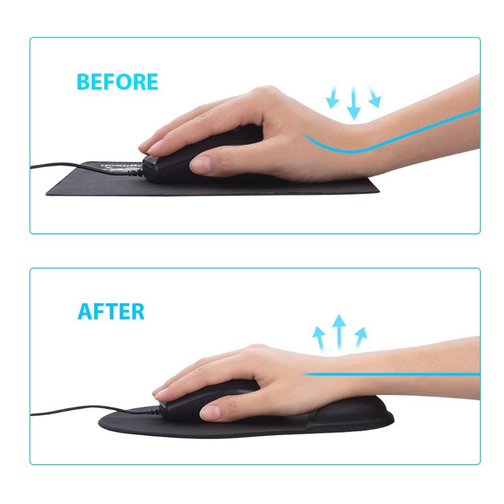 Wrist Rest Mouse Pad Memory Foam Ergonomic Design Office Mouse Pad with Non-slip Wrist Support