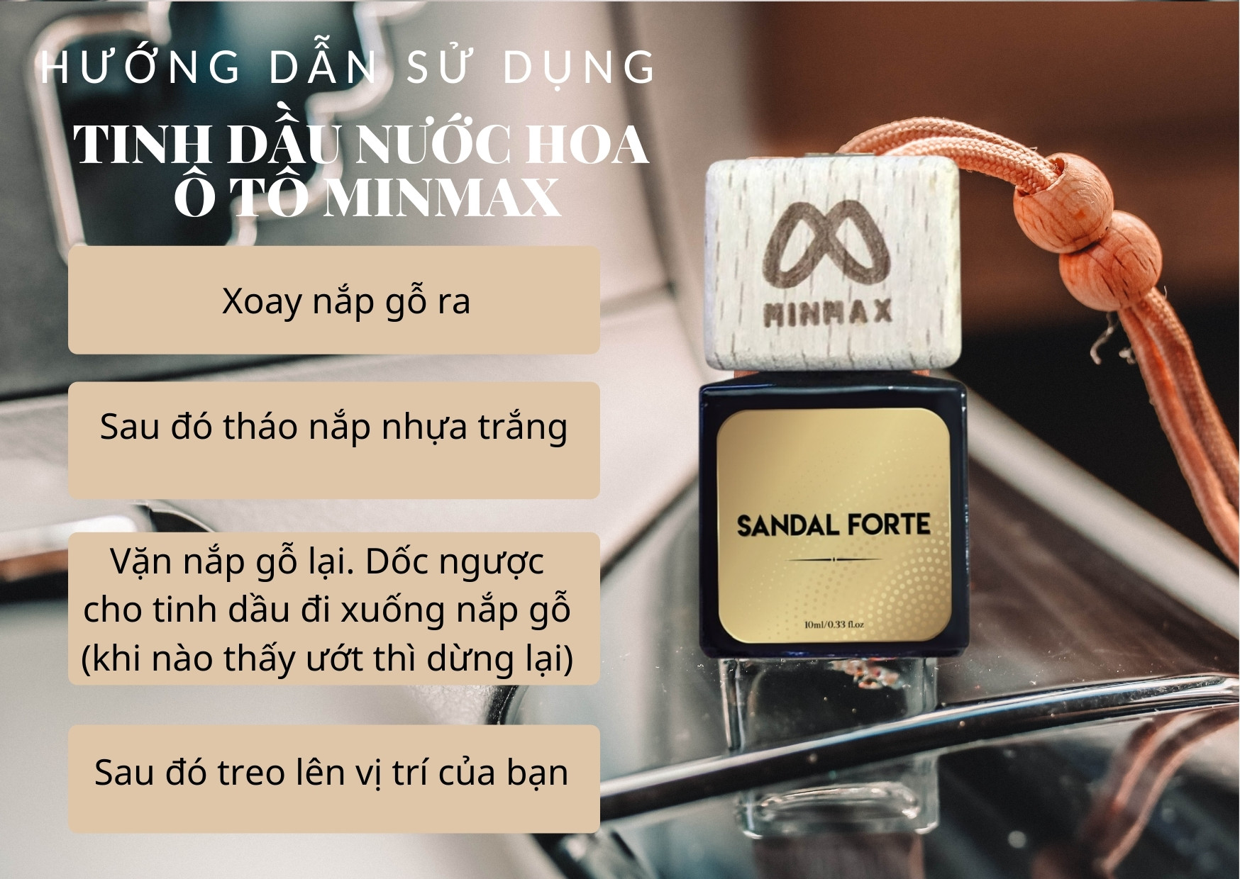 Tinh dầu nước hoa ô tô Bamboo Minmax 10 ml