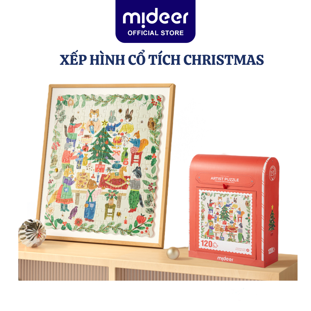 Bộ xếp hình Noel Mideer Christmas Gift box puzzles