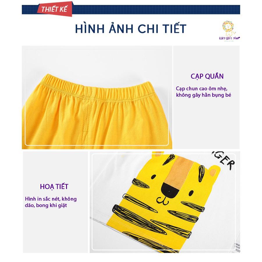 Bộ quần áo cộc tay trẻ em bé trai bộ cộc tay cho bé chất cotton bộ trẻ em mùa hè in hình động vật ngộ nghĩnh 2021