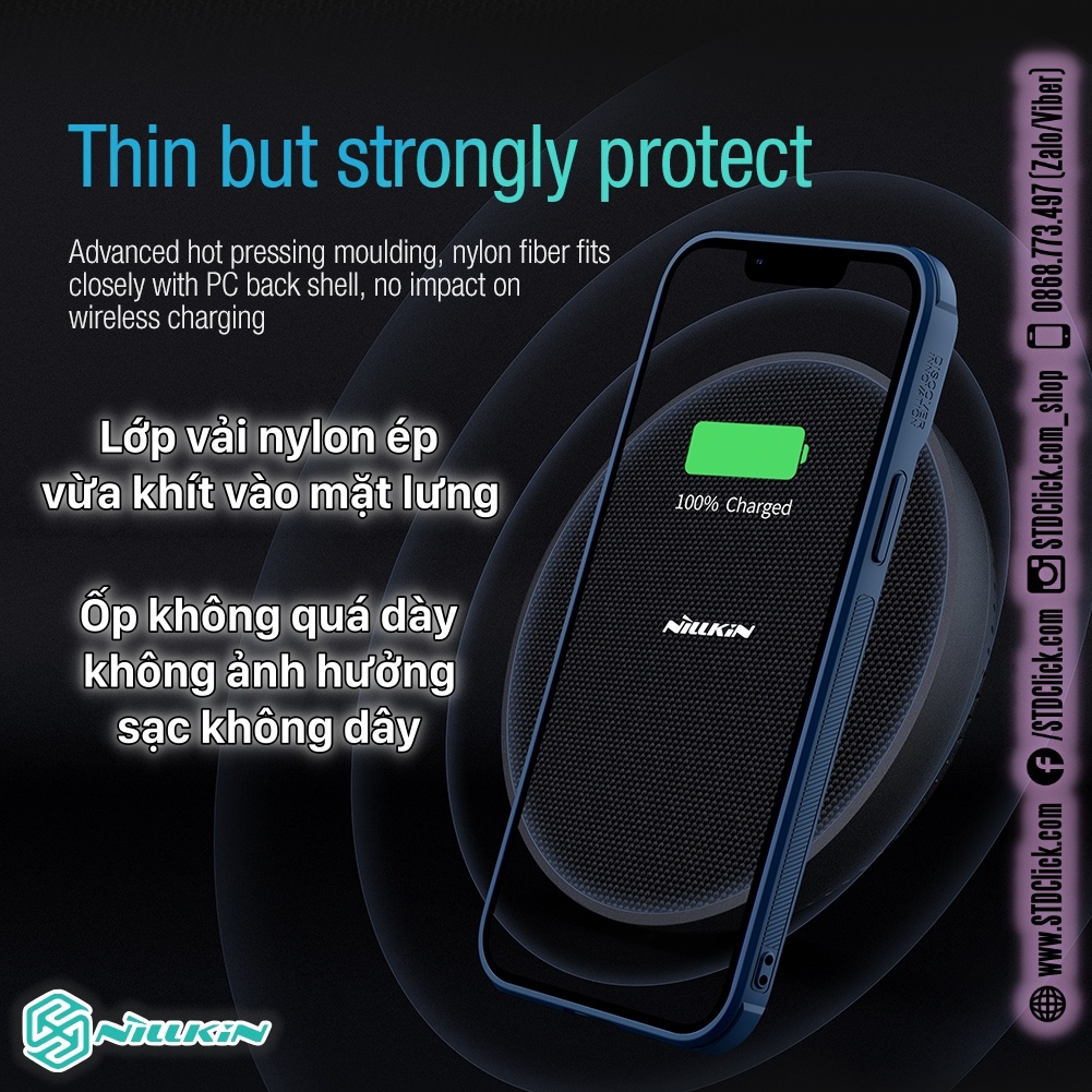 ỐP LƯNG DÀNH CHO ĐIỆN THOẠI IPHONE 13 PRO MAX NILLKIN TEXTURED S NYLON FIBER BẢO VỆ CAMERA