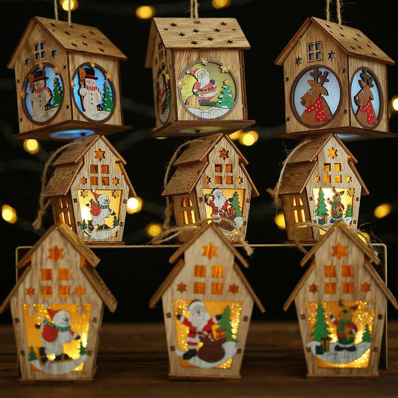 Trang trí cây bằng gỗ LED với đèn lễ hội, quà tặng cho đồ trang trí tại nhà, đèn cổ tích, trang trí đám cưới - Người tuyết độc đáo (779 cm)