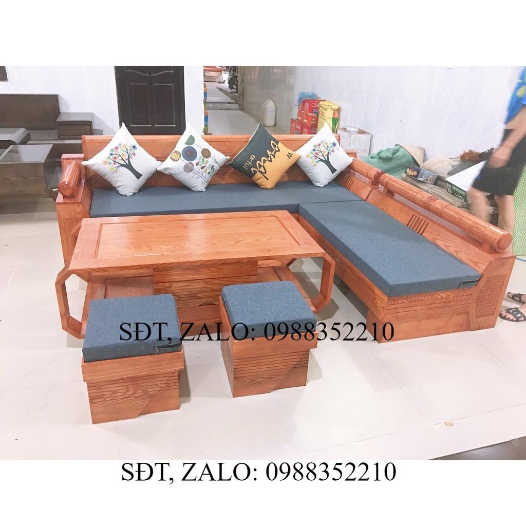 Bộ Bàn ghế góc Kim Cương gỗ Sồi Nga