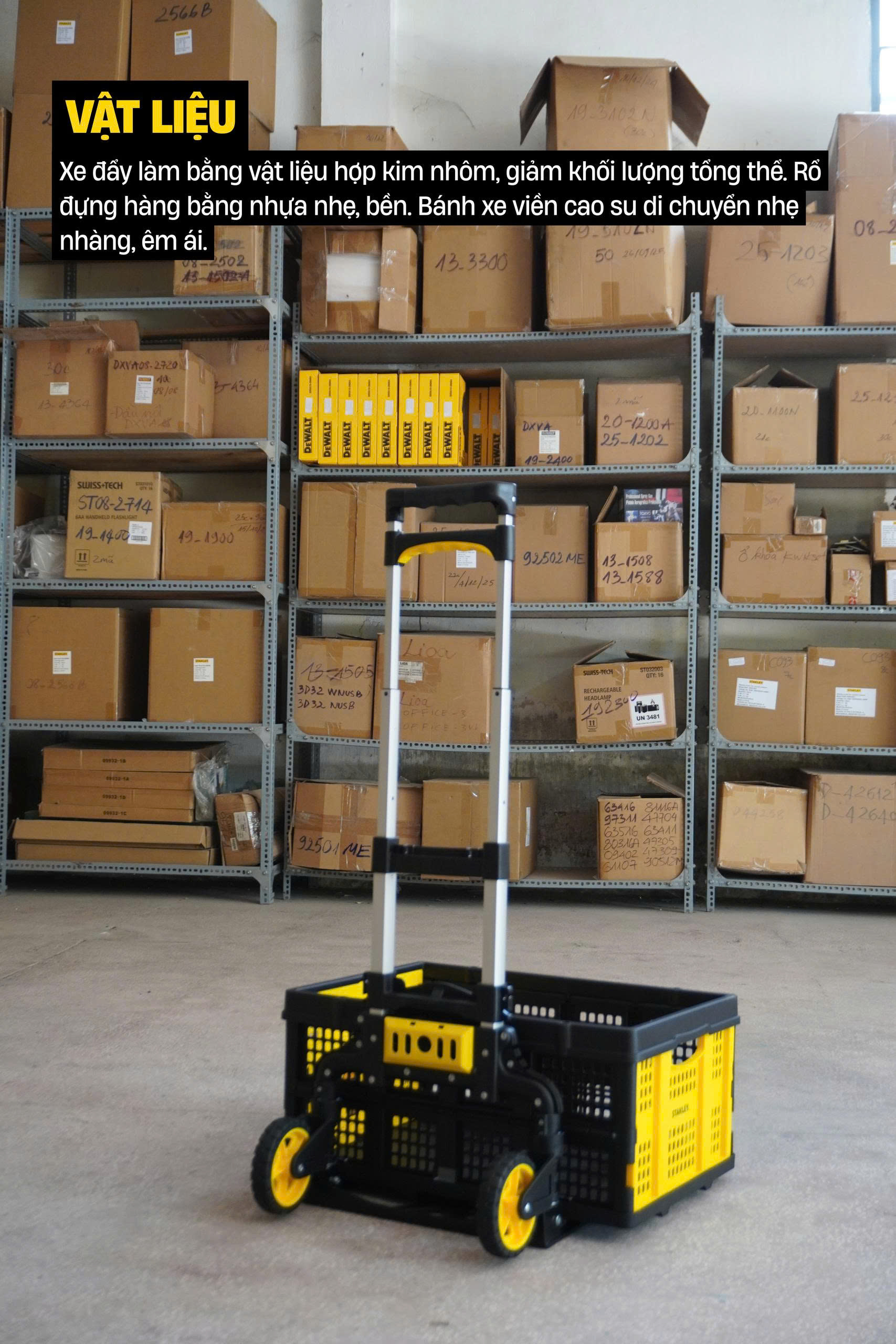 XE ĐẨY HÀNG 2 BÁNH VÀ RỔ ĐỰNG HÀNG GẤP GỌN STANLEY FT509- HÀNG CHÍNH HÃNG