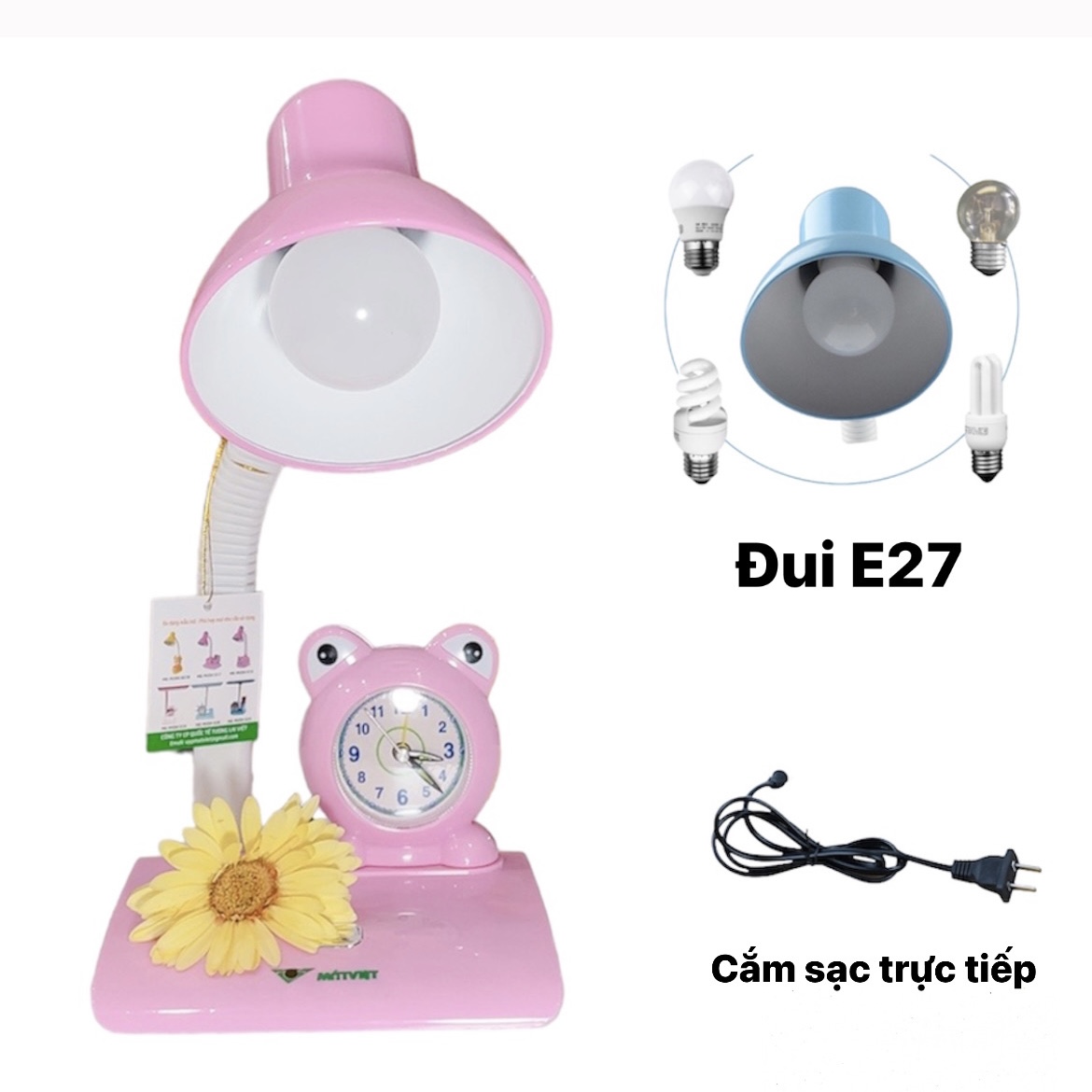 Đèn học ếch con để bàn chống cận thị Mắt Việt - Đèn học ánh sáng vàng bảo vệ thị lực, tiết kiệm điện năng