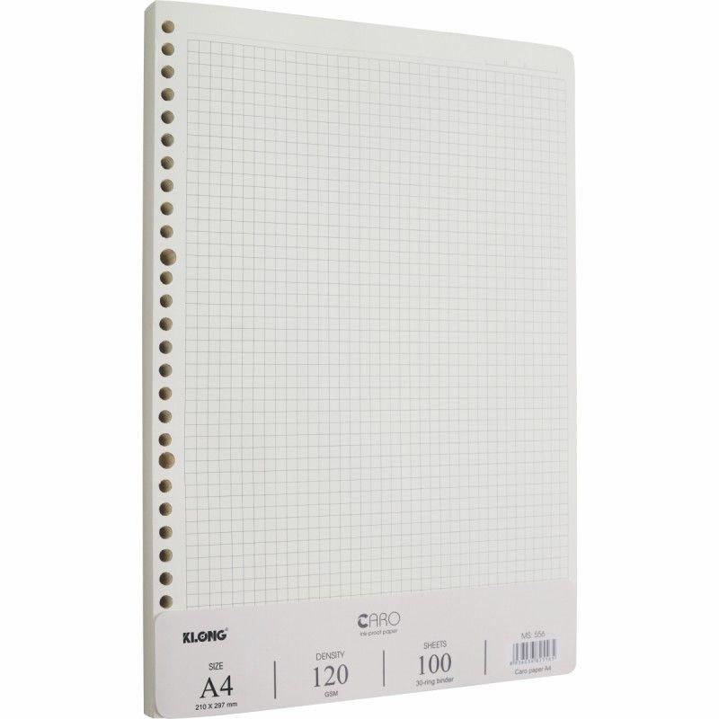 Ruột giấy Klong A4 Caro 100 tờ MS: 556 refill binder sổ còng 120 GSM 30 lỗ binder