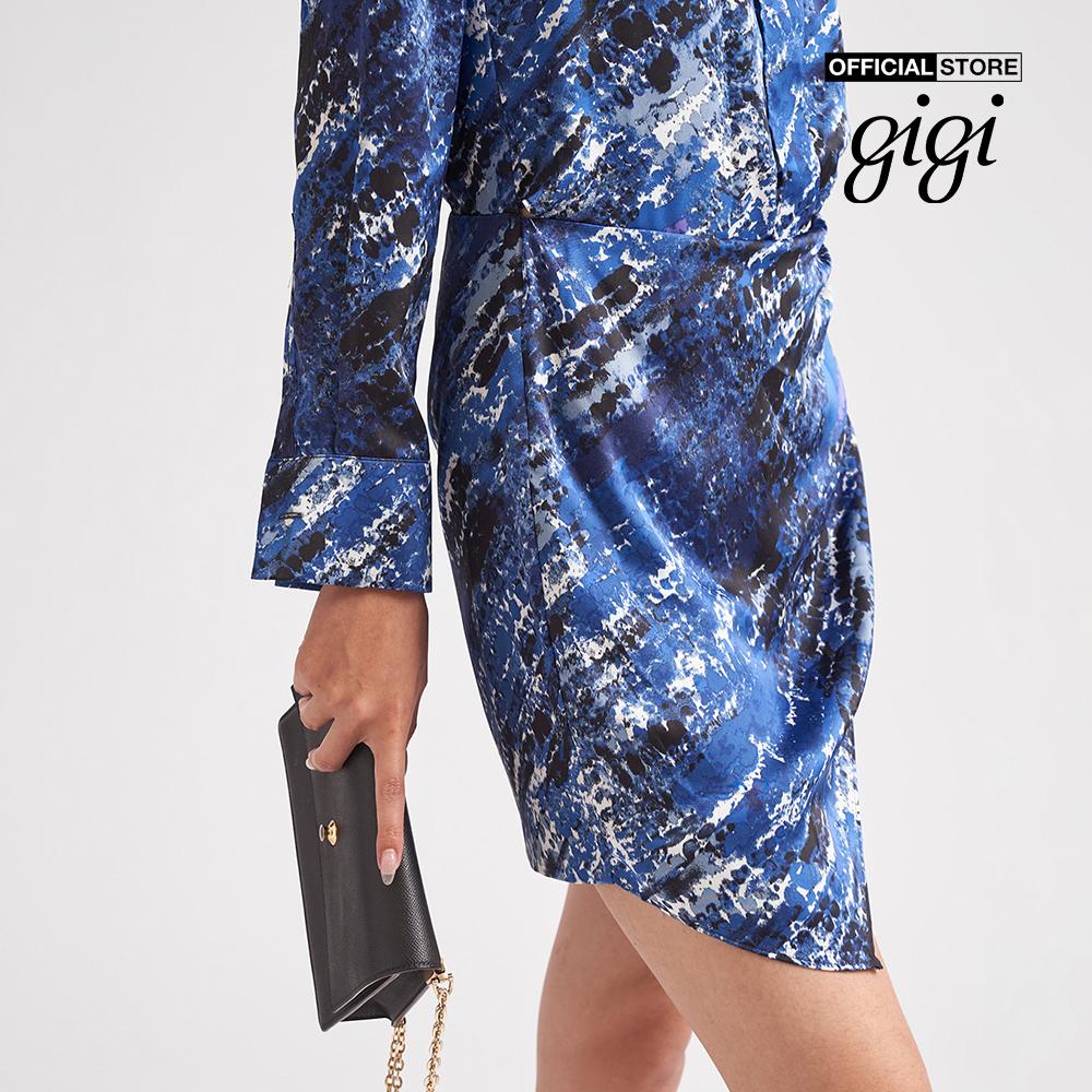 GIGI - Đầm mini cổ bẻ tay dài hiện đại G2107D222108